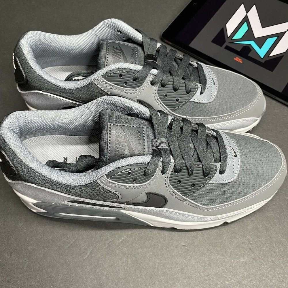 Nike Air Max 90 Sneakers Cool Gray Black DC9388-003 Men's Sizes VTG Vintage Rare - Picture 5 of 9